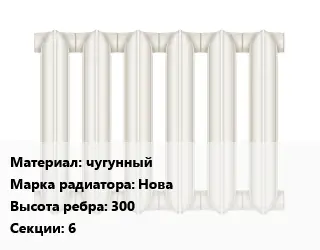 Радиатор чугунный чугунный Нова 300х6